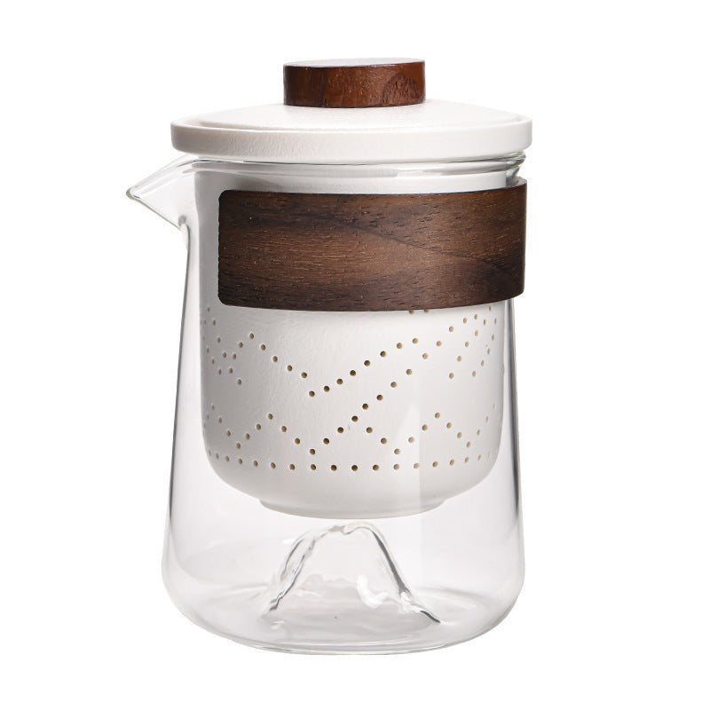 Outdoor Travel Tea Set with Canister Tray & Caddy - Portable Ceramic Tea Kit
