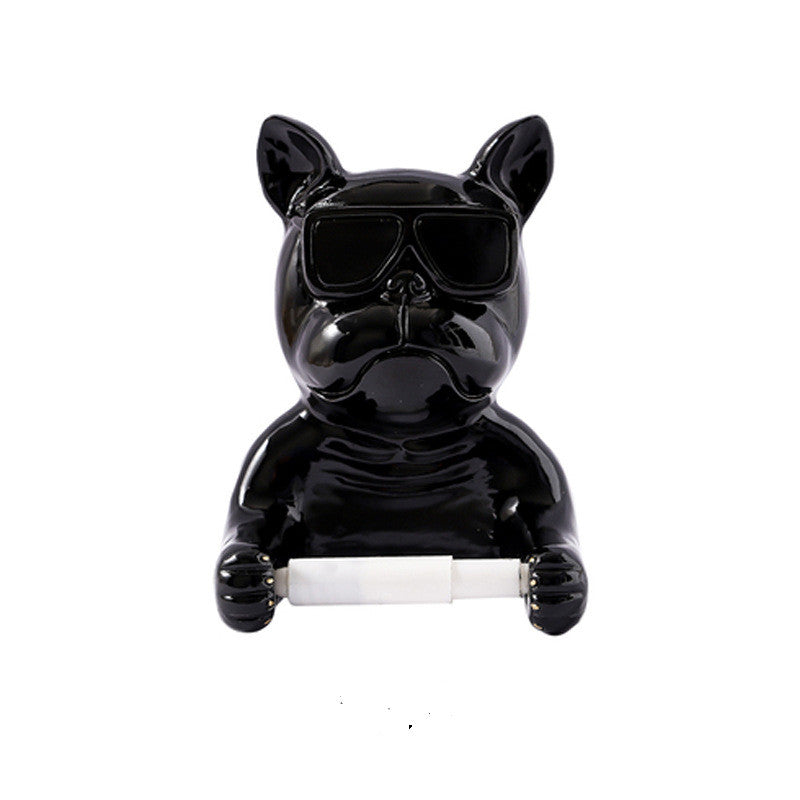 Animal Tissue Box Holder Wall Hanging Resin Figurine for Bathroom Decor