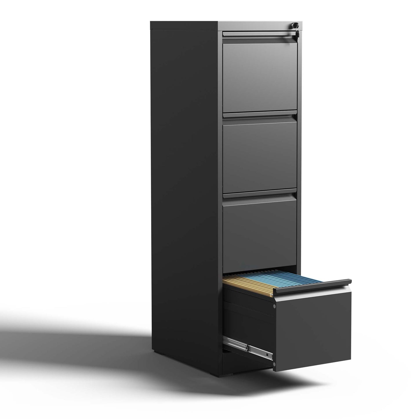 4 Drawer Metal Vertical File Cabinet With Lock Office Home Steel For