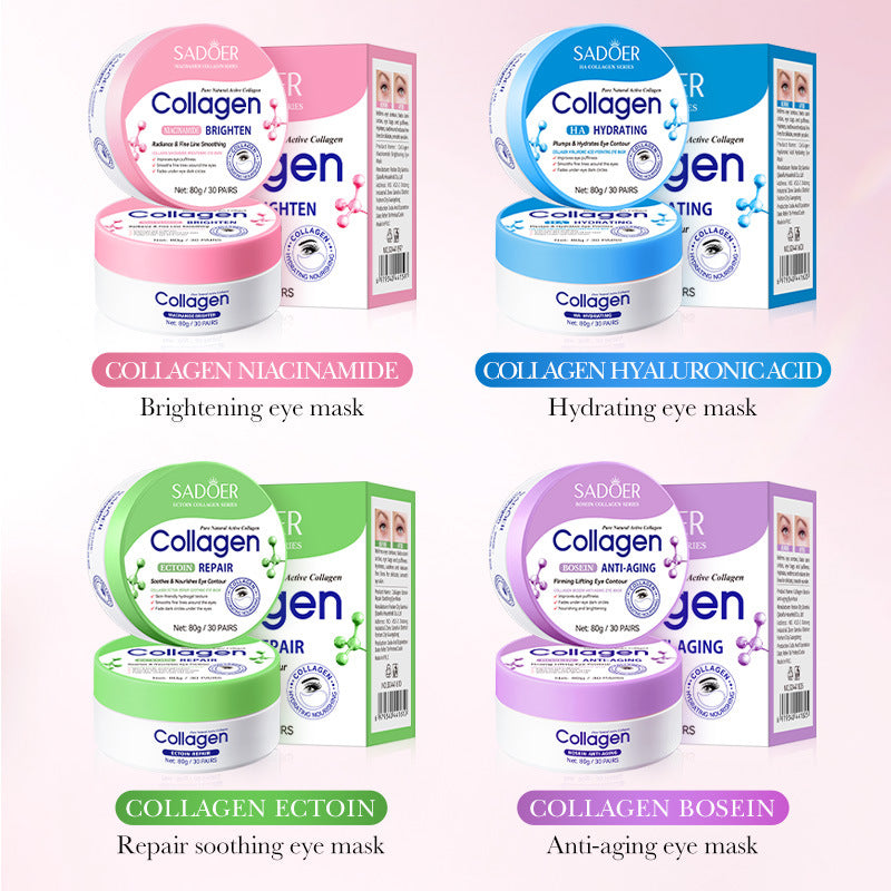 Collagen Hyaluronic Acid Eye Mask for Skin Care - 30 Pairs, All Skin Types
