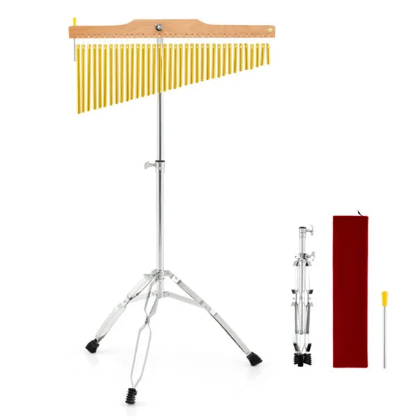 36-Tube Wind Chime with Adjustable Tripod Stand - Portable Percussion Instrument