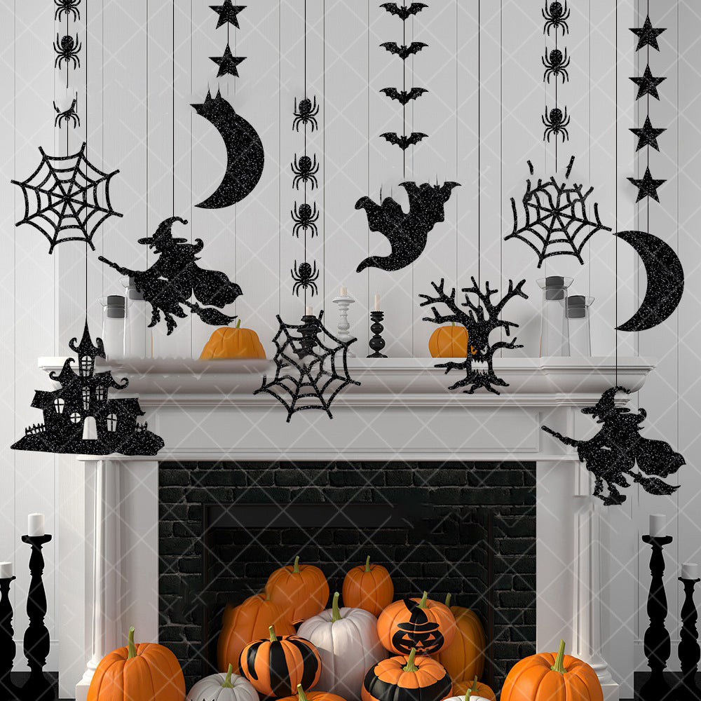 Halloween Garland Decorations 6-Pack Paper Pendant Banners for Festive Parties