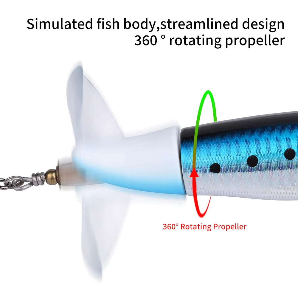 Top Water Pencil Fishing Lure - 5pcs 10cm Propeller Bait