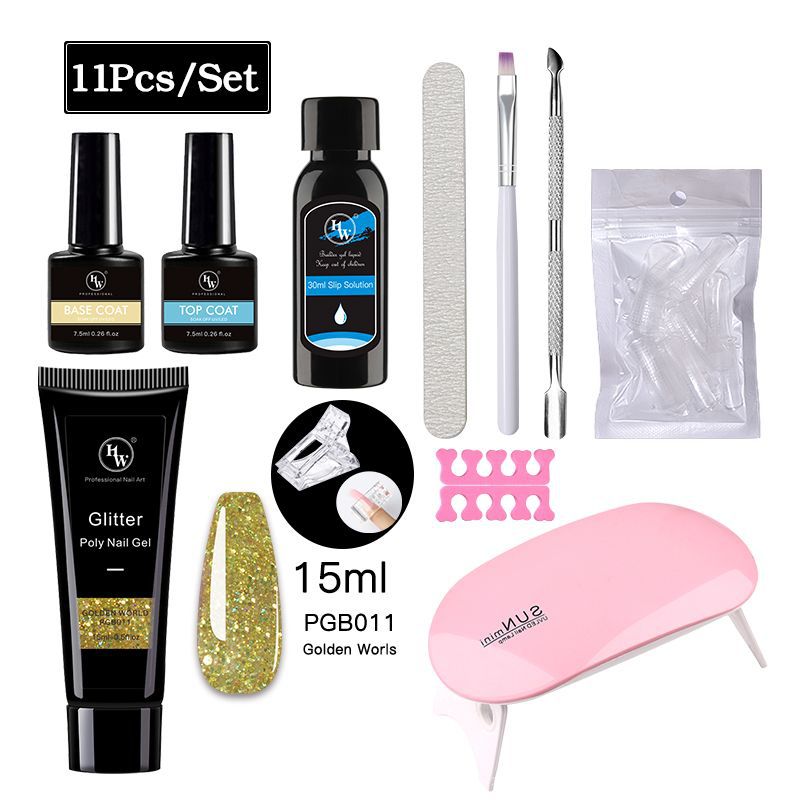 UV Gel Polish Nail Kit - 24 Colors with LED Lamp