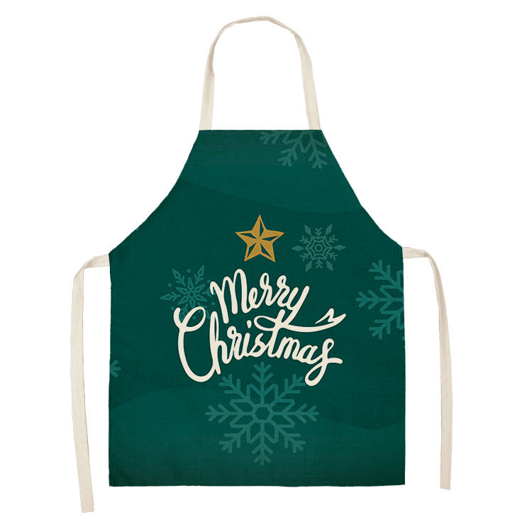 Christmas Dog Linen Apron for Kitchen Household Storage - Multiple Sizes & Styles