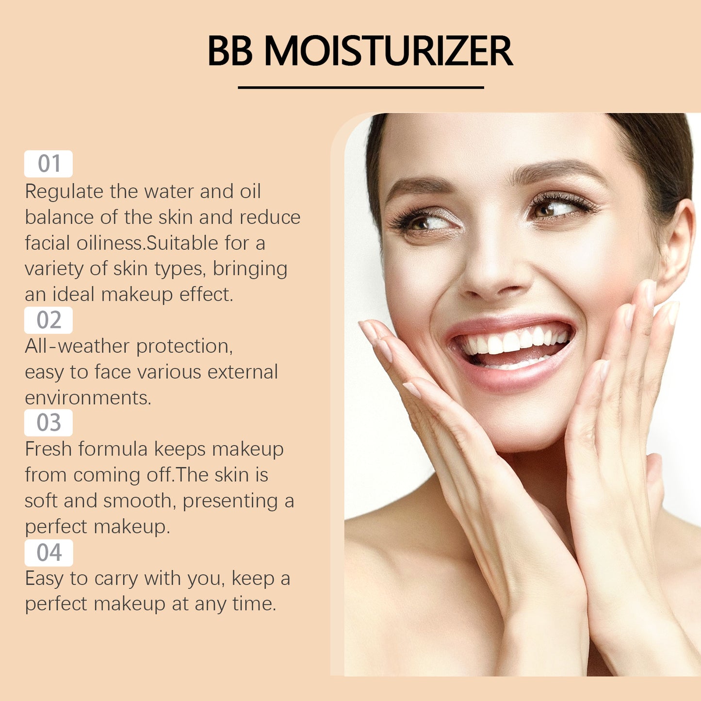 Lightweight Liquid Foundation Concealer BB Cream SPF Protection for All Skin Types