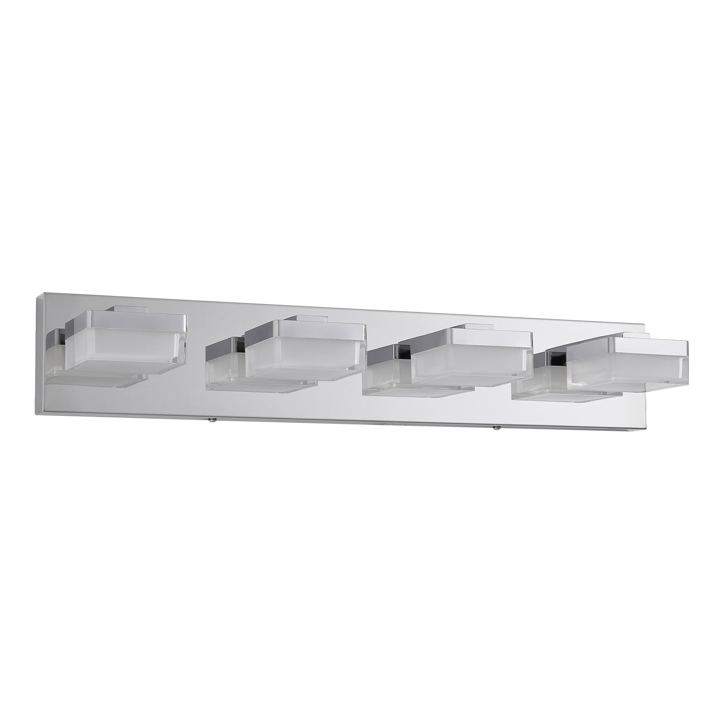 Modern Chrome LED Vanity Light - 4-Light Wall Sconce