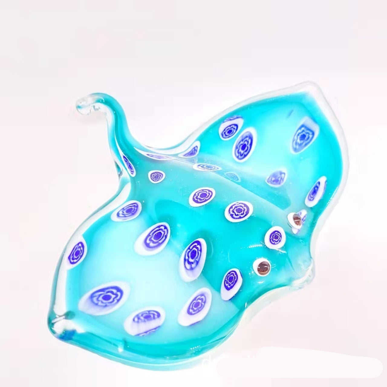 Blue Glass Sea Creature Decoration - Handmade Manta Ray & Starfish Art