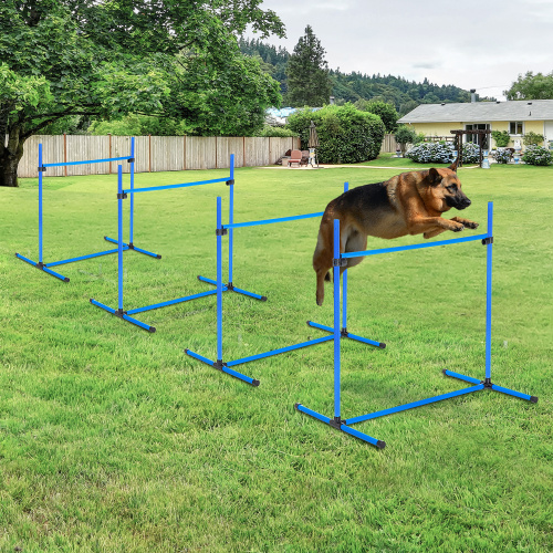 Dog Agility Training Equipment Set with Adjustable Jump Poles - 4 Pieces