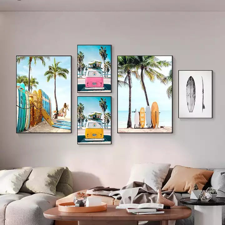 Seaside Landscape Canvas Wall Art - Modern Living Room & Bedroom Decoration