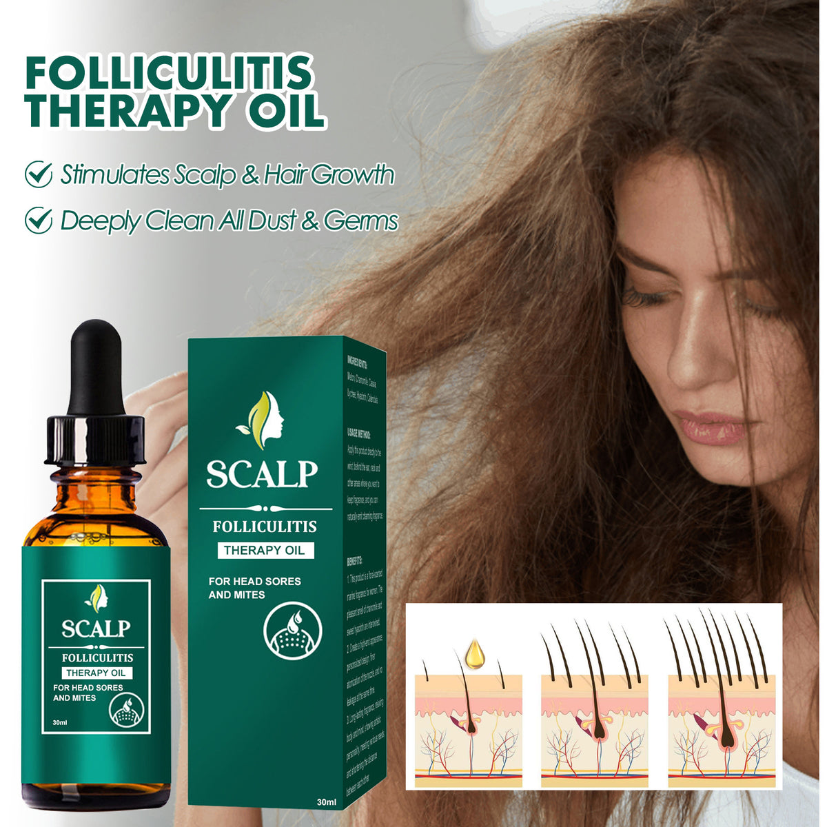 Scalp Deep Cleansing Recovery Oil - Hair & Skin Care Essential Oil 30ml
