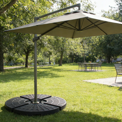 Heavy-Duty Fan-Style Cantilever Umbrella Base, 4-Panel Refillable