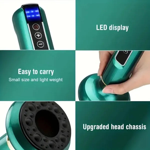 Cupping Massager with 12-Level Body Scraping Tool - Rechargeable Hand Tool