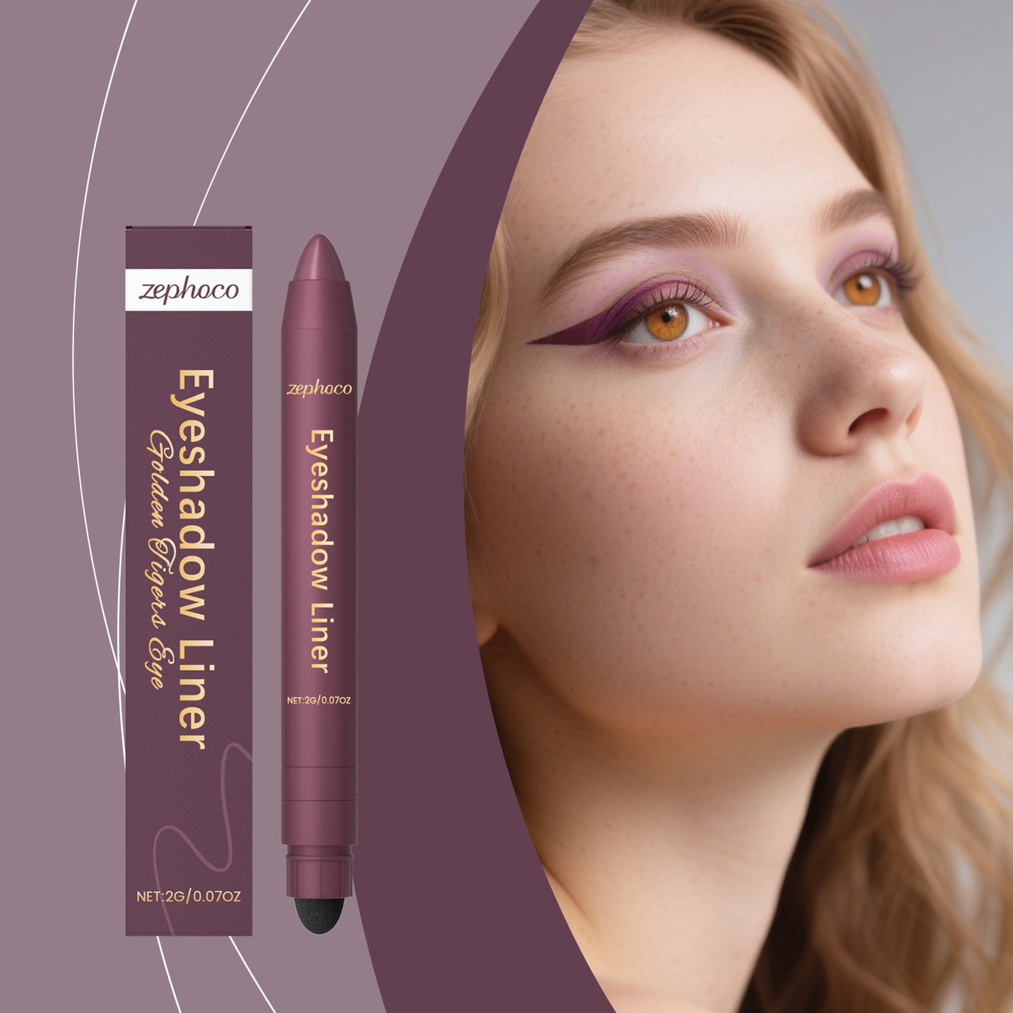 2-in-1 Eye Pencil with Gold Tiger's Eye for Makeup - 2g