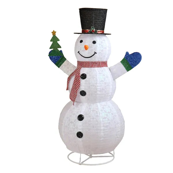 5.7FT Lighted Snowman with Tree - Christmas Outdoor Decor