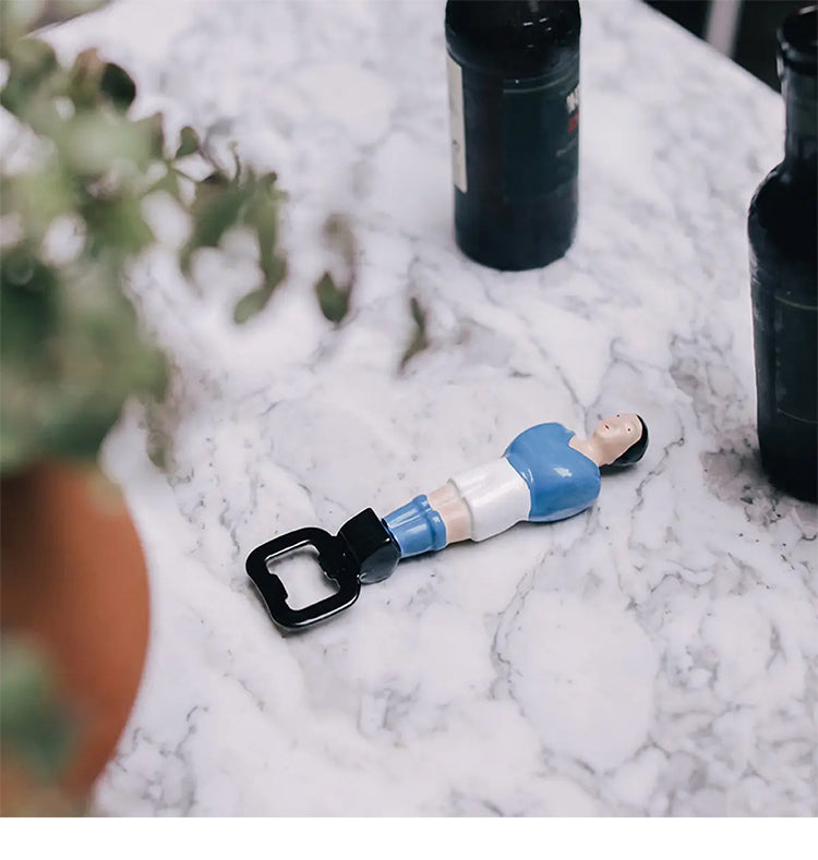 Red Resin Soccer Ball Bottle Opener - Modern Home Gift Decor