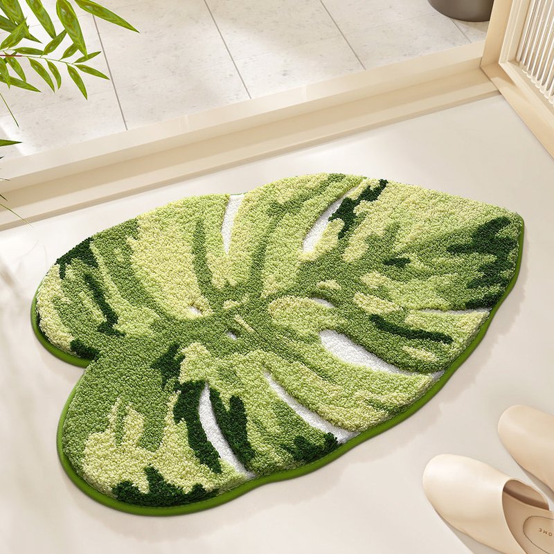 Non-Slip Bathroom Floor Mat with High-Low Velvet Pattern - Multiple Sizes & Styles