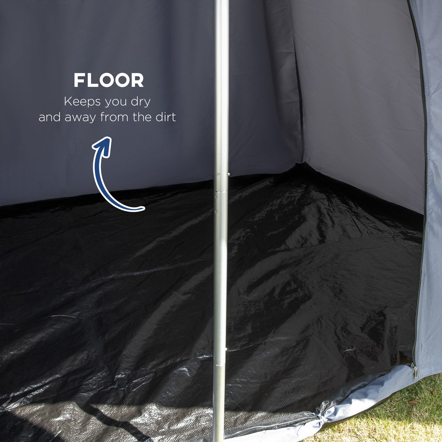 Waterproof 2-3 Person Camping Teepee Tent with Porch - Blue