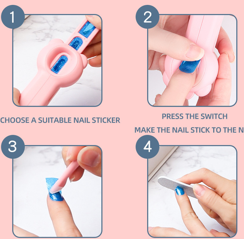 Kids Manicure Machine Nail Art Kit - Pink