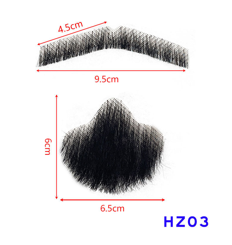 Hand-Woven Fake Beard & Eyebrow Makeup Props for Film & TV