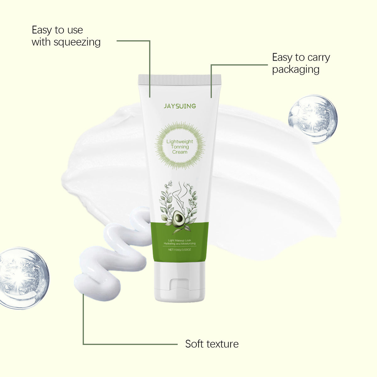 Light Transparent Natural Core Cream - Brightening & Wrinkle Fading, 100g