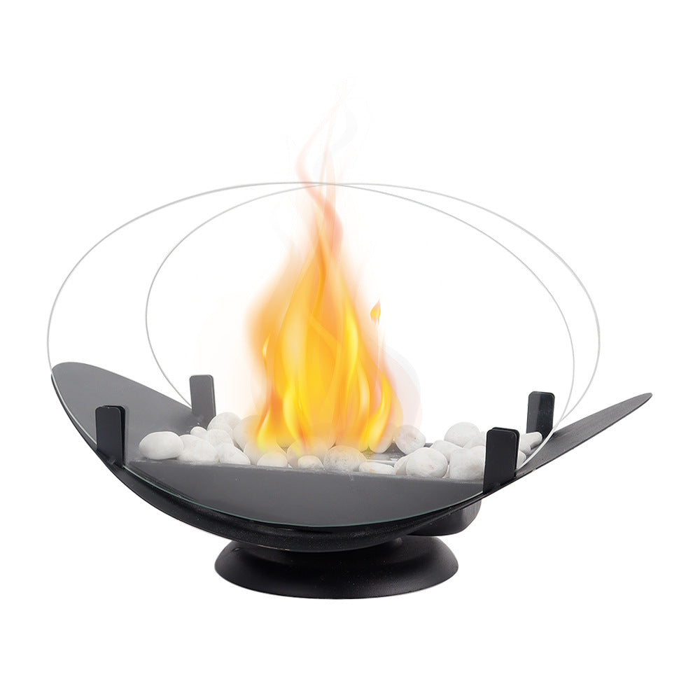 Portable Tabletop Fireplace - Stylish Glass Fire Bowl for Indoor & Outdoor Use