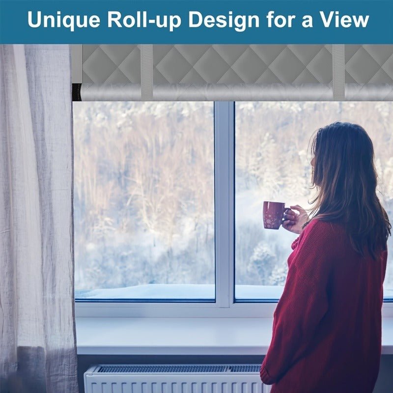 Insulated Roll-Up Door Curtain for Cold Weather Windproof Thermal Door Drape