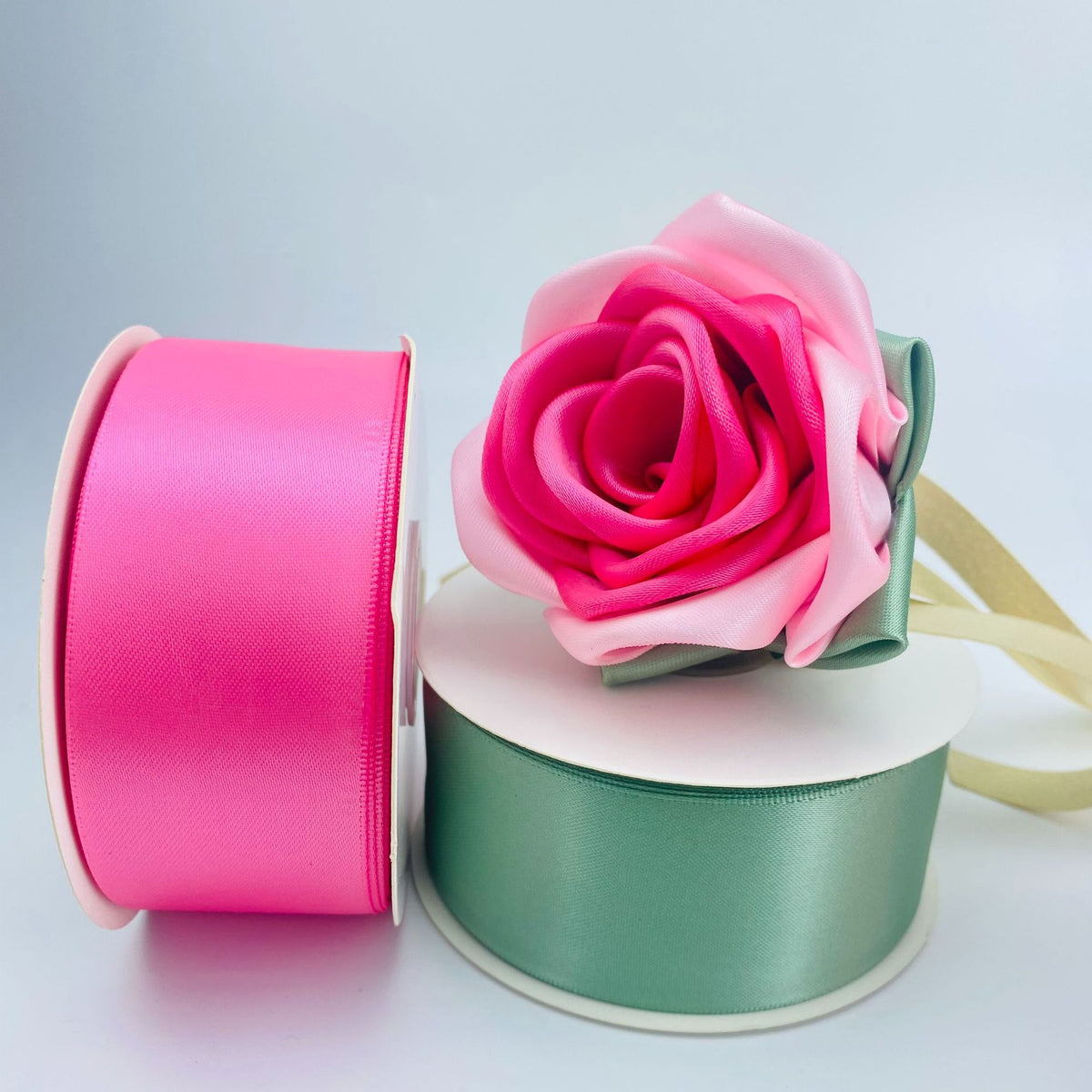 Double-Sided Bright Thickened Polyester Ribbon for Gift Bouquets - 25 Yards