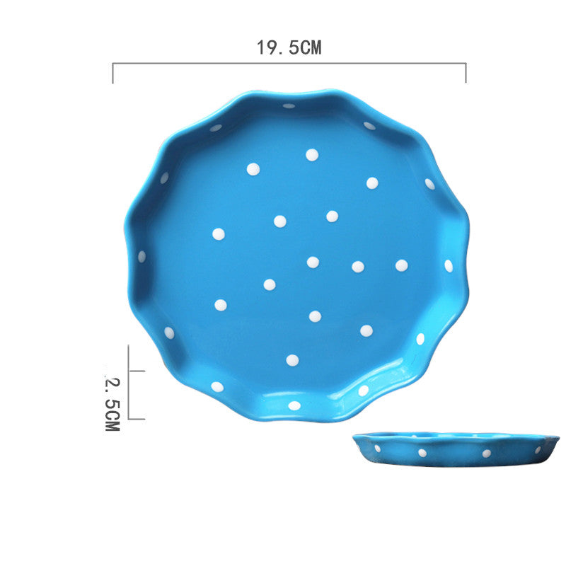 Ceramic Hand-Painted Western Style Breakfast Plate 8 Inch Microwave Safe