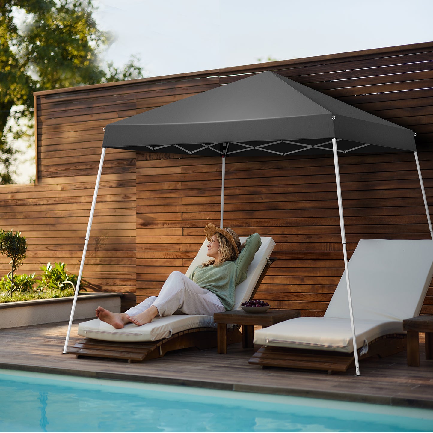 Portable Dark Gray Folding Canopy Gazebo - UV Resistant & Waterproof