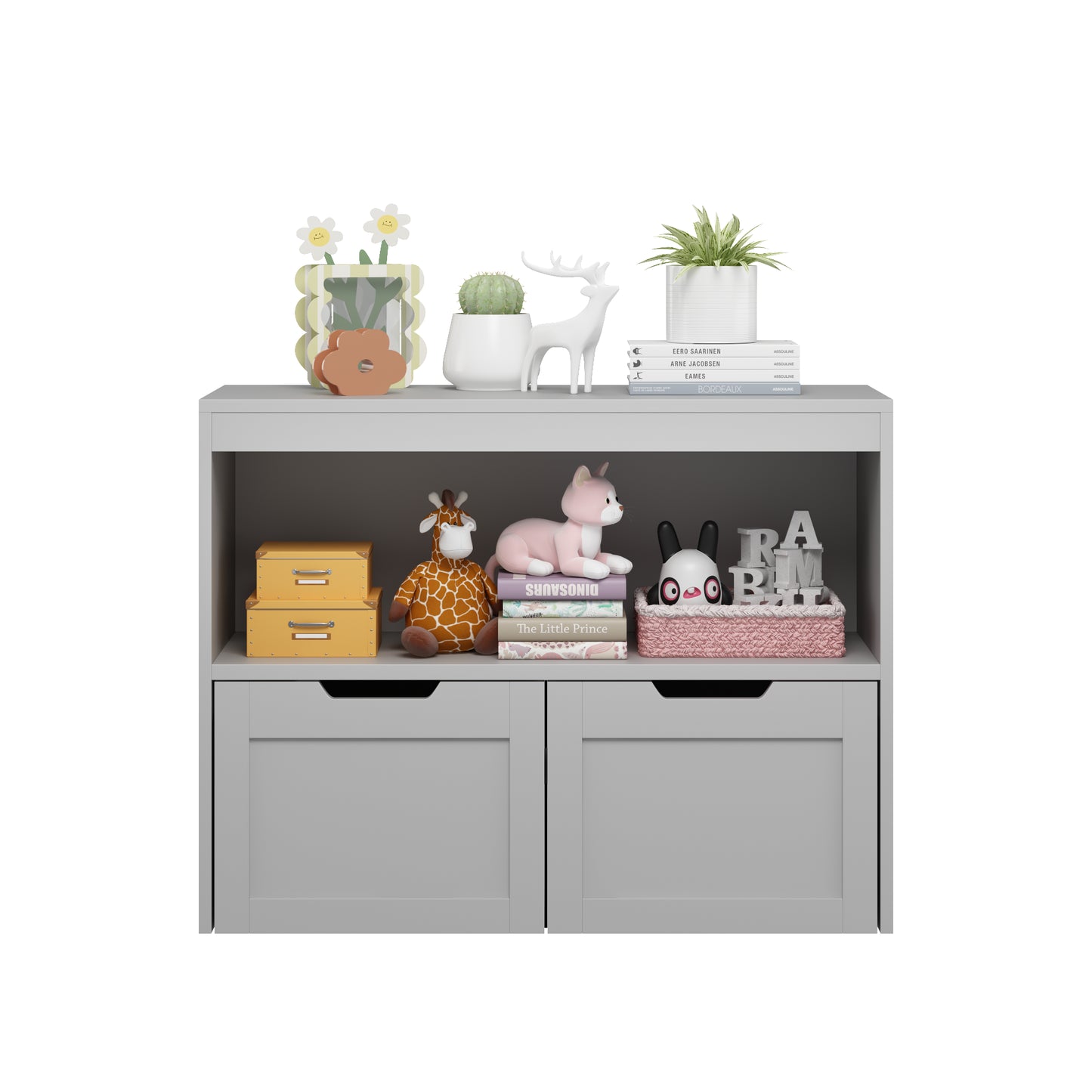Gray Book Organizer & Toy Storage Cabinet - Large Capacity