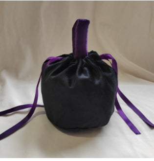 Velvet Pumpkin Candy Bag for Halloween Party - Festive Gift Bag