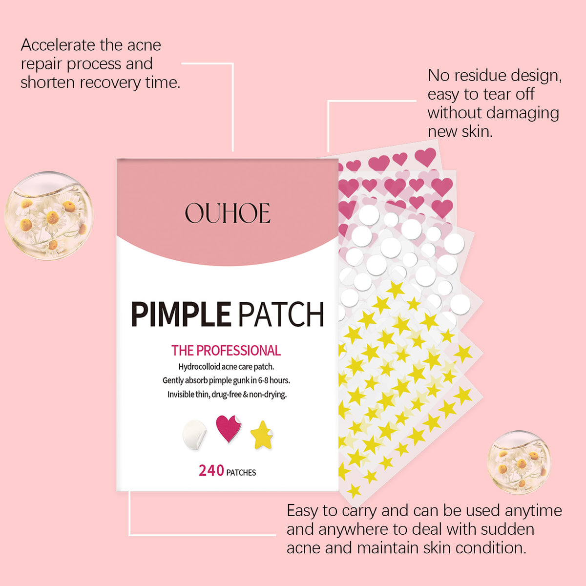 Acne Pimple Patch Set - 240 Patches for Facial Skin Care