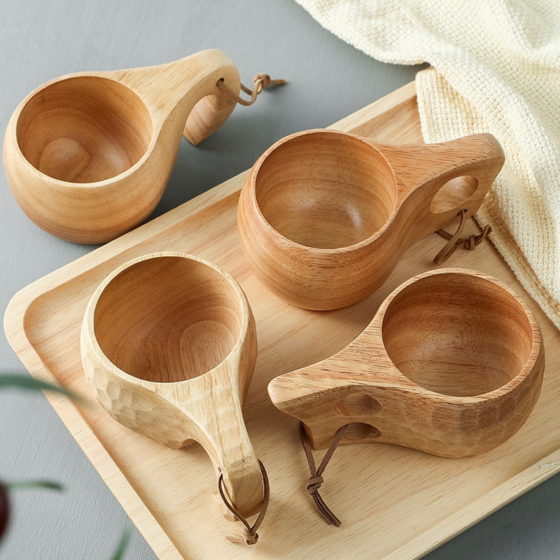 Wooden Coffee Cup with Large Capacity for Breakfast & Milk - Multiple Variants