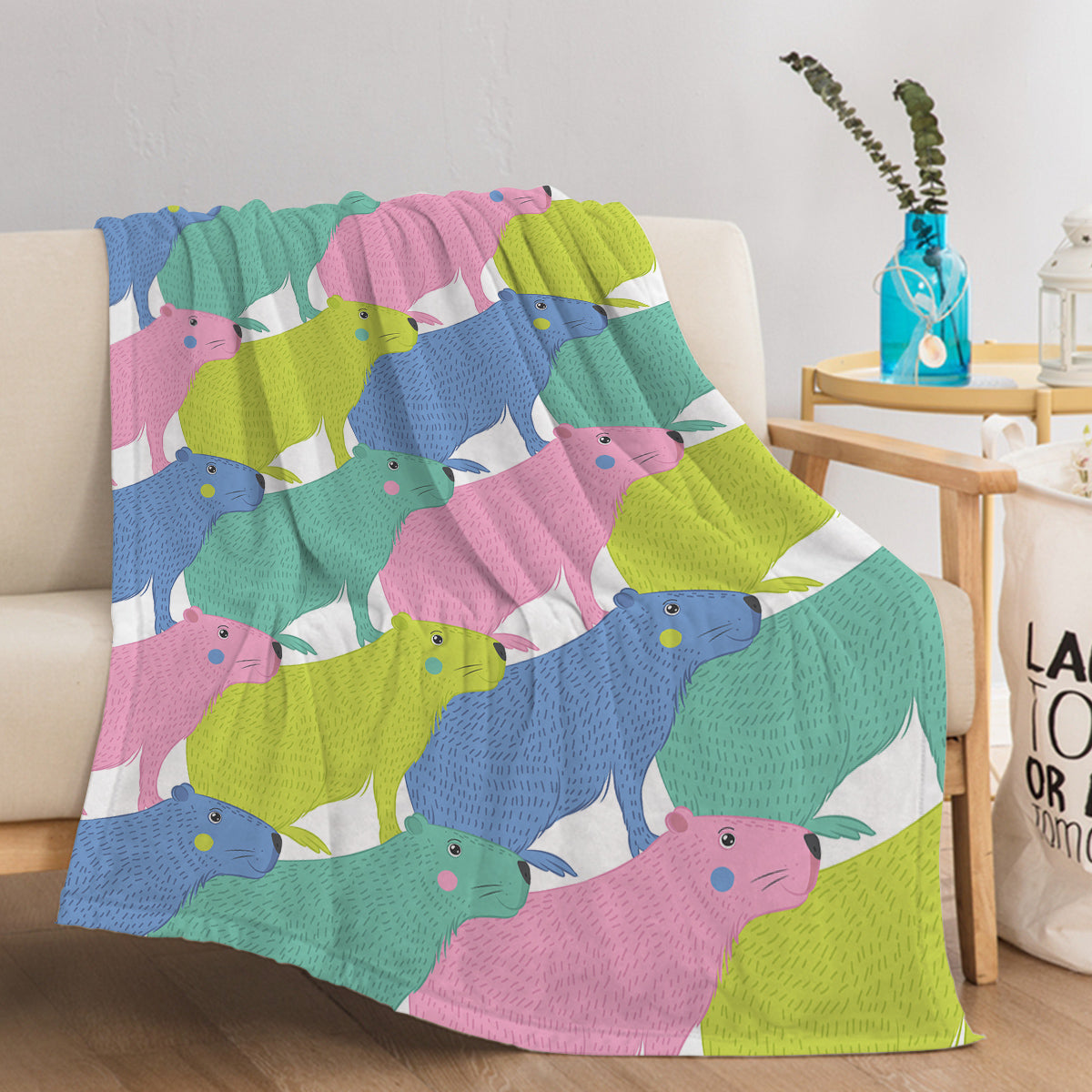 Cute Flannel Cartoon Dolphin Pet Blanket - Soft & Fluffy Outdoor & Home Use