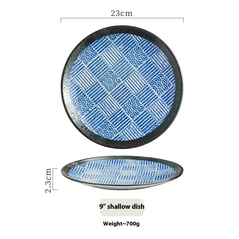 Ceramic Flat Dish Plate Set - 7 & 9 Inch Round Tableware in Multiple Colors