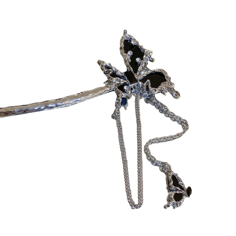 Metal Butterfly Hairpin - Black