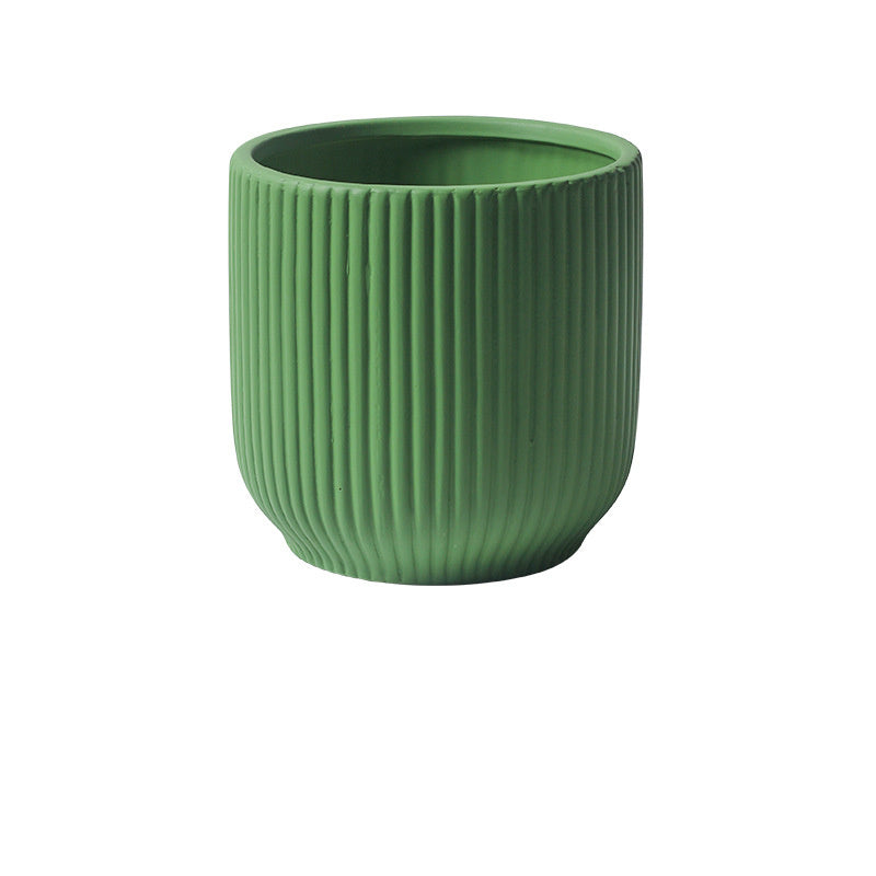 Ceramic Flower Pot Set - Nordic Style Garden Planters with Gold & Hole Options