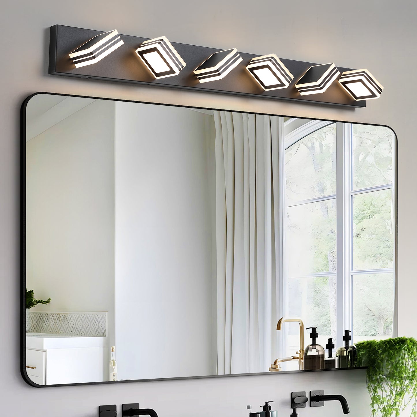 Modern 6-Light LED Vanity Light - Dimmable Wall Fixture