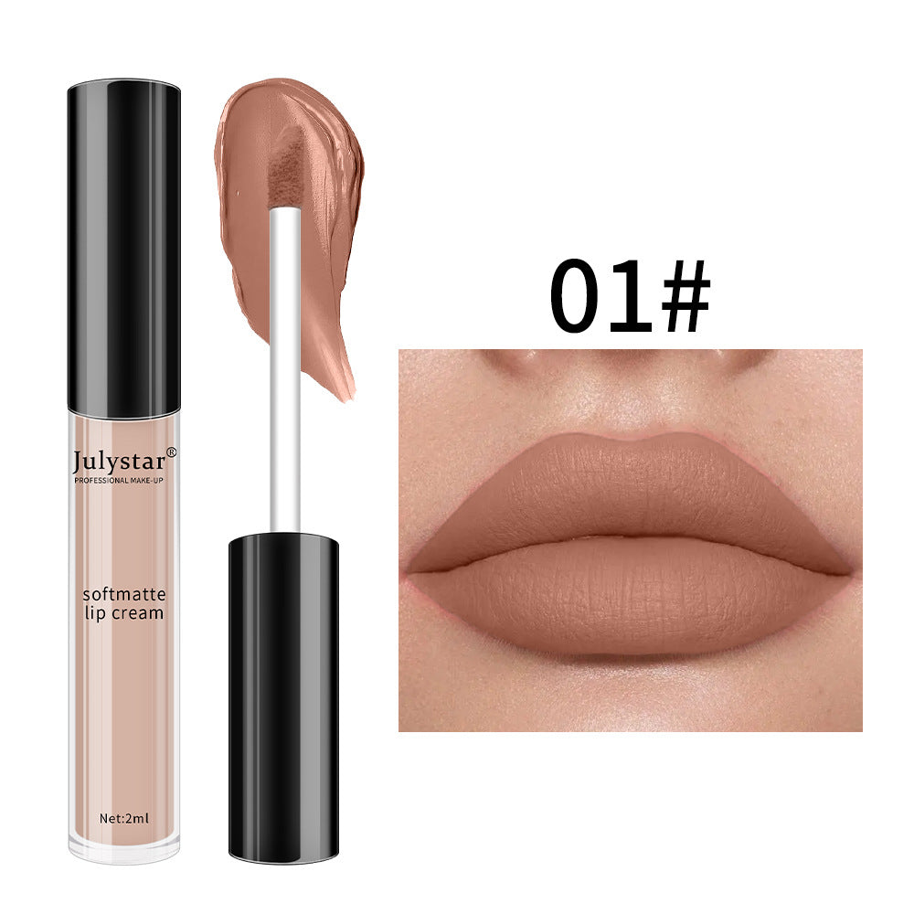 Matte Finish Lip Lacquer Set - Non-Fade, Nonstick, 2ML Lip Gloss