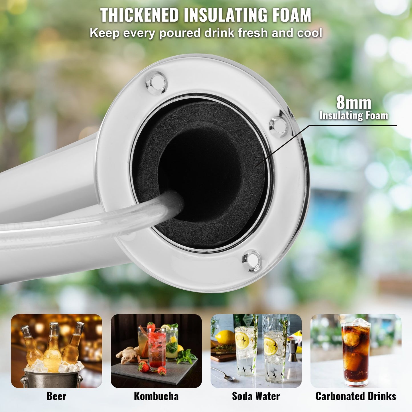 Stainless Steel Dual Tap Draft Beer Tower Dispenser Kit