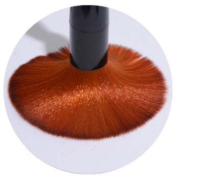 Face Powder and Blush Brush - Double Brown Makeup Brush with Nylon Bristles