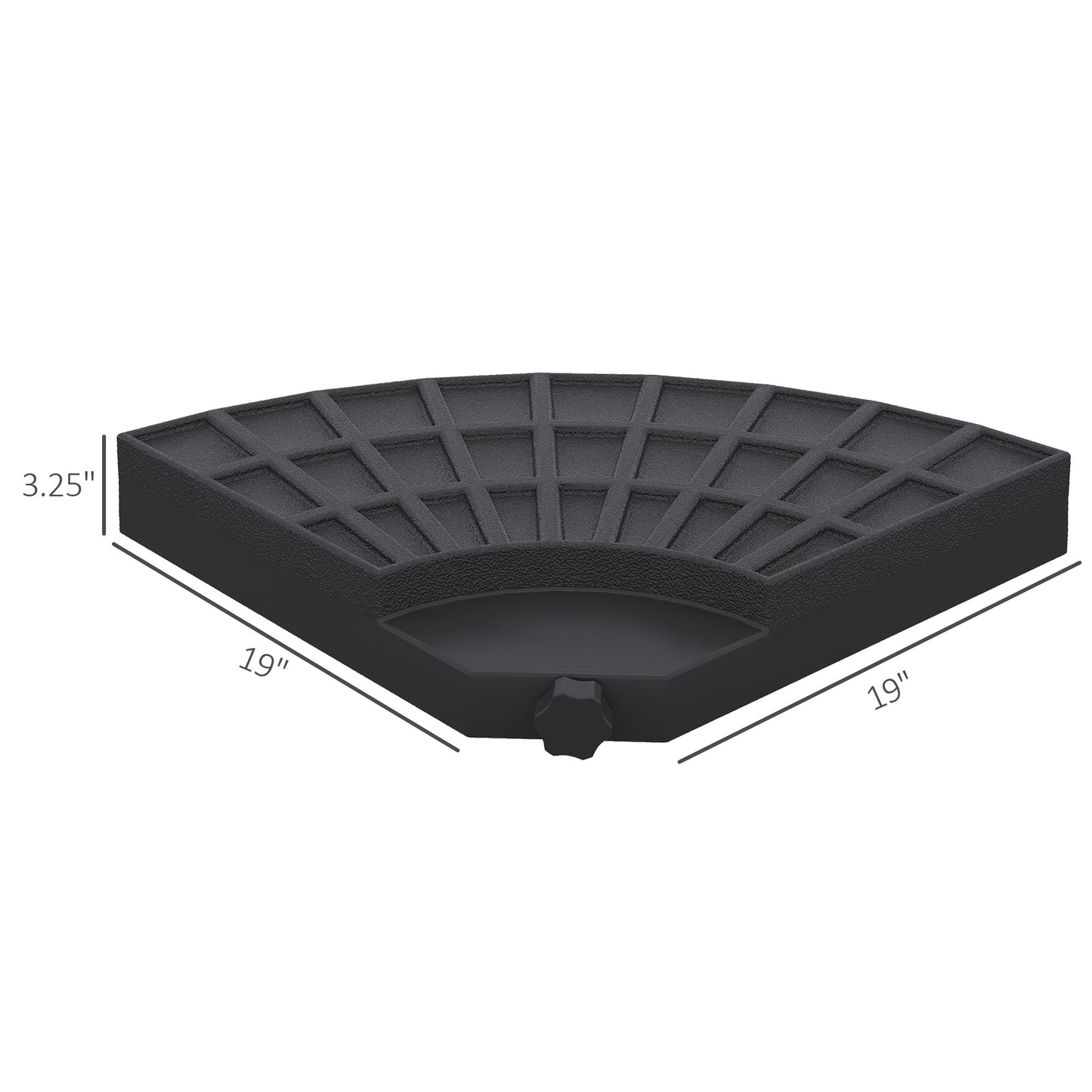 Heavy-Duty Round Fillable Umbrella Base - Black - 4 Piece Set