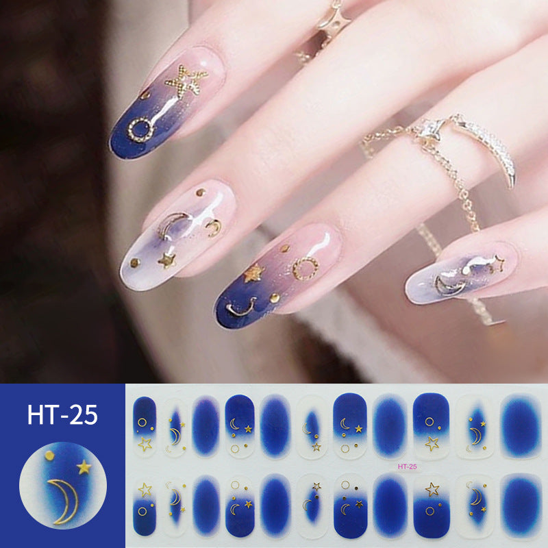 Gold Star Moon Laser Nail Stickers