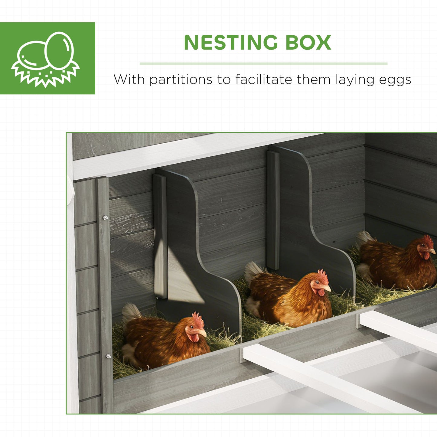 137-Inch Wooden Chicken Coop for 4-6 Chickens - Dark Gray Backyard Poultry House