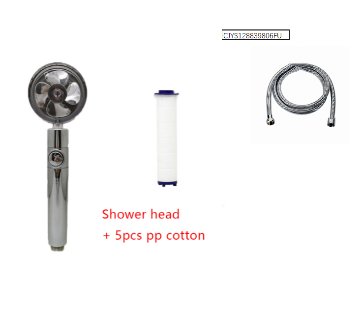 Water Saving Shower Head with Rotating Nozzle and High Pressure Spray