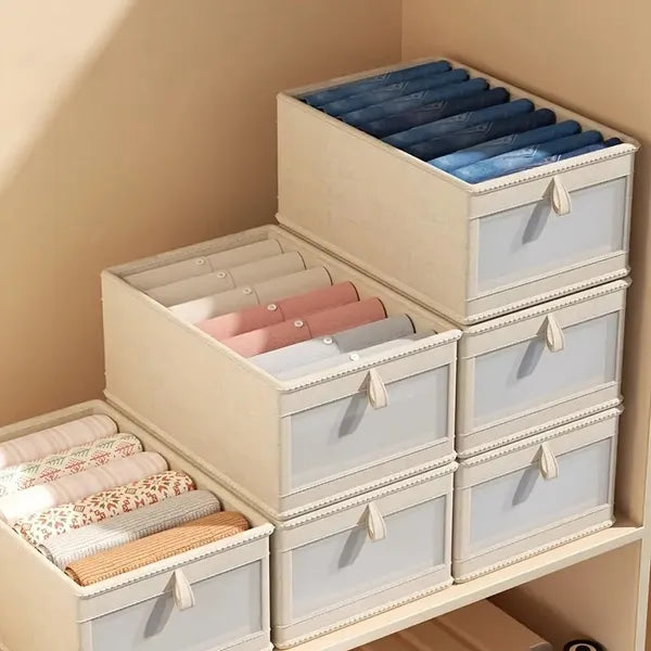 Foldable Clothes Storage Box With Viewing Window - Heavy-Duty