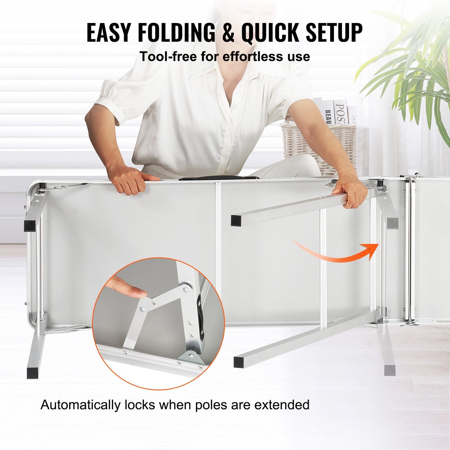 Extra Long Folding Portable Bar Table - Indoor & Outdoor Use