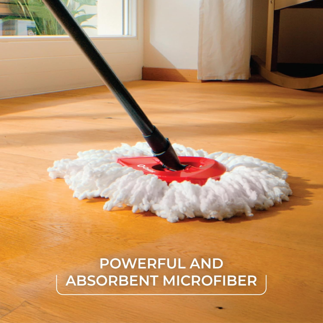 EasyWring Microfiber Spin Mop Bucket Cleaning System - Red Gray