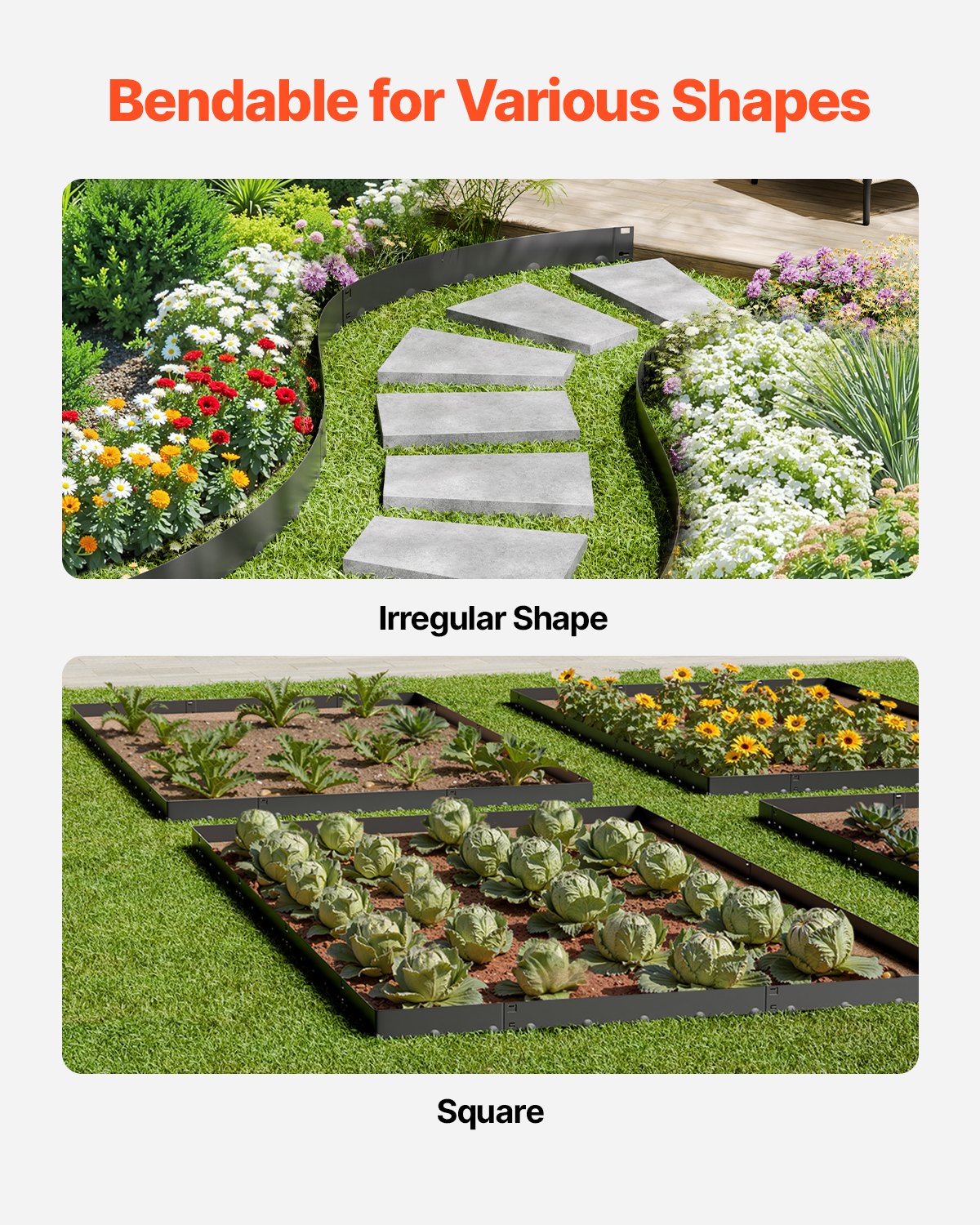 Rust-Resistant Steel Landscape Edging 5-Pack 39 x 3in Garden Border Flexible & Durable